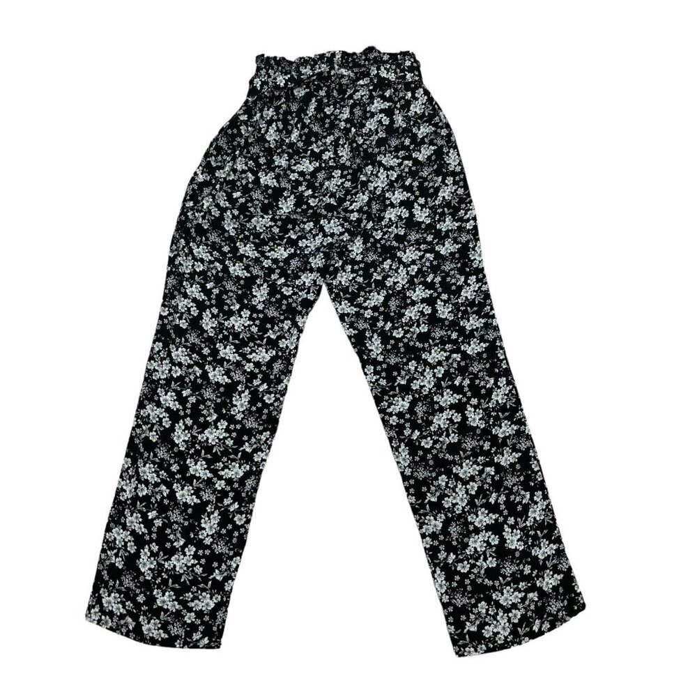 Xhilaration Women's Size XS Wide Legged Pants Elastic Waist Floral Print Tie - Picture 4 of 5